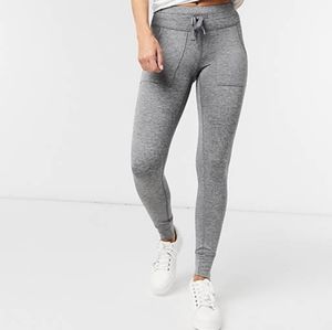 Aerie Chill Play Move Drawstring Leggings, Gray, Size L (Regular)